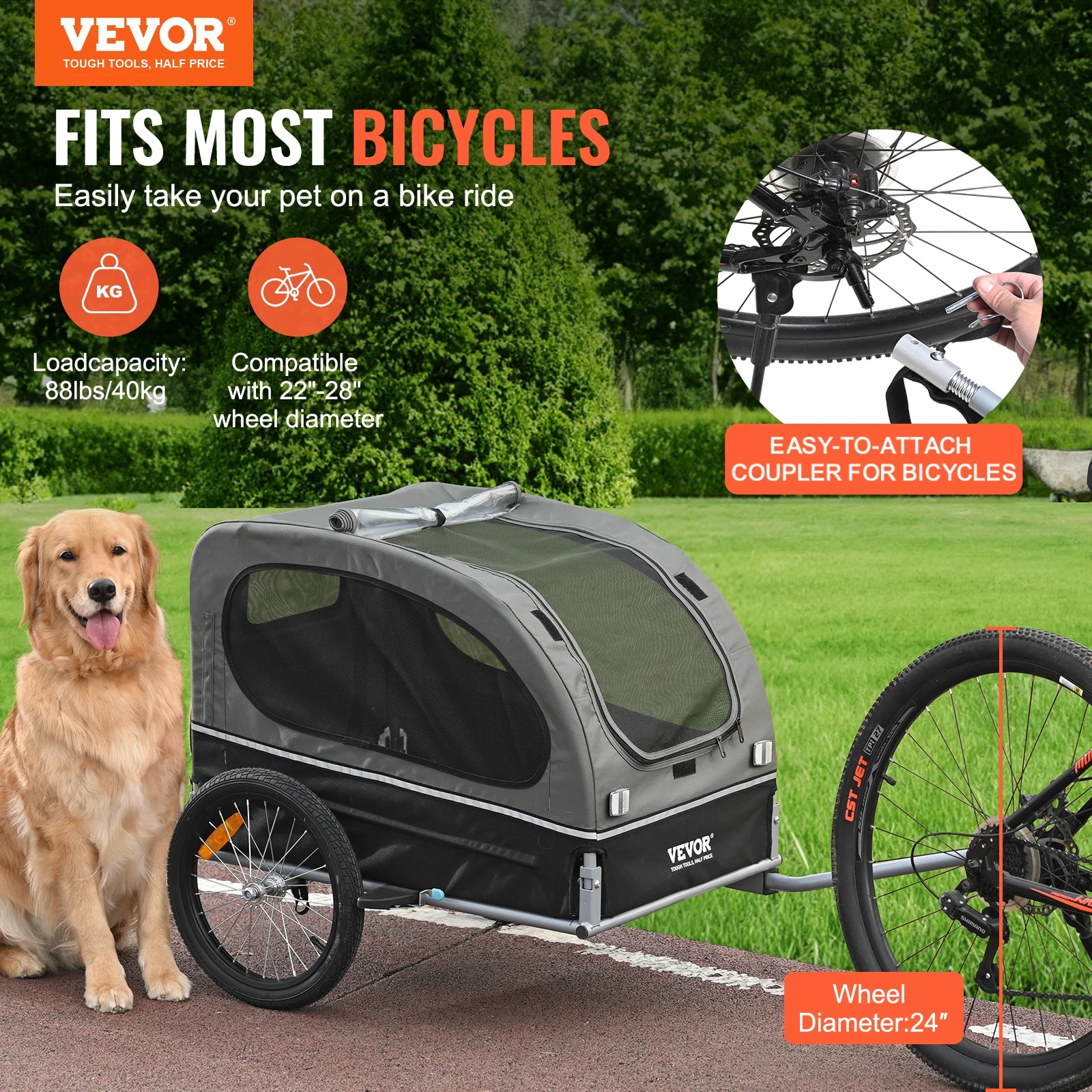Remorque à vélo pour chiens