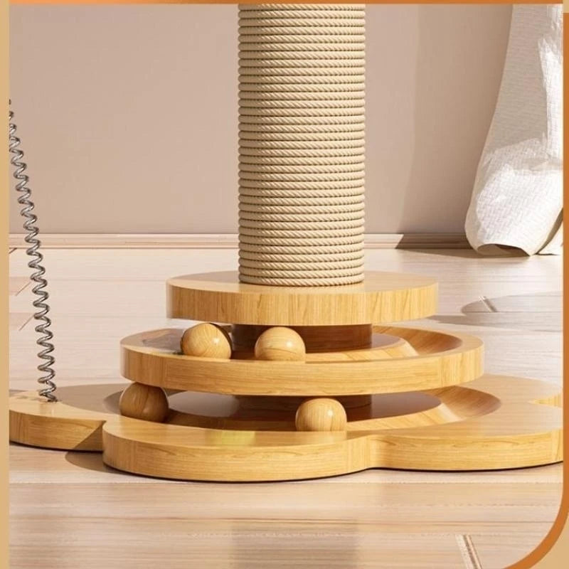 Tour griffoir et table tournante en bois massif