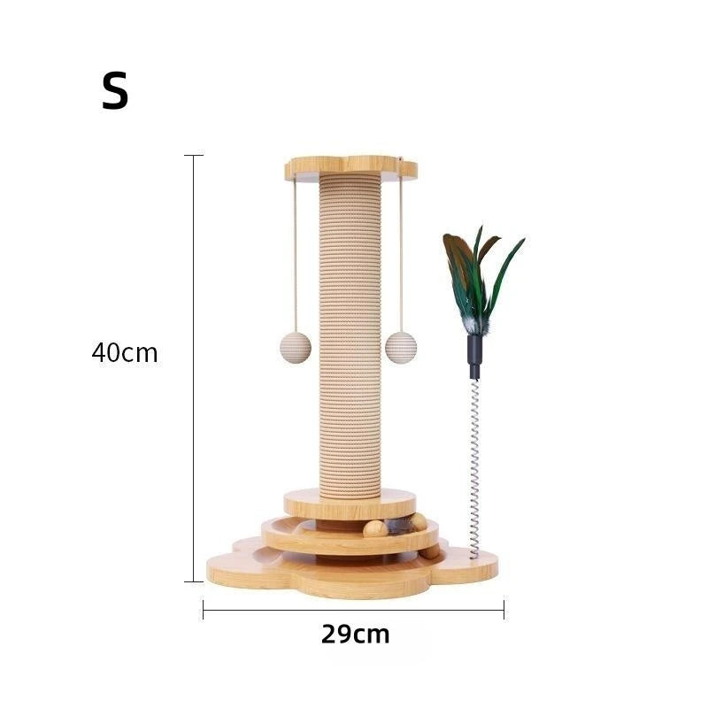 Tour griffoir et table tournante en bois massif
