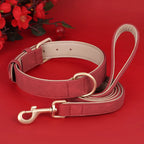 Ensemble collier et laisse en cuir